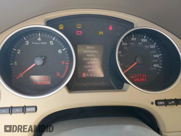 2009 Audi A4 2.0T with VIN WAUAF48H79K007501, listed as a Copart auction lot 85820704 with 126,393 mi miles and Salvage title. Bid and sale history available at DreamBid. Image 9.