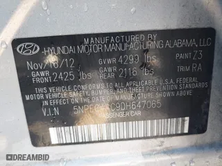 2013 Hyundai Sonata SE with VIN 5NPEC4AC9DH647065, listed as a IAAI auction lot 41636762 with 148,669 mi miles. Bid and sale history available at carsss.com. Image 9.