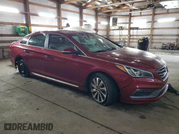 2016 Hyundai Sonata Sport with VIN 5NPE34AF9GH268856, listed as a Copart auction lot 43156845 with 116,117 mi miles and Salvage Title. Bid and sale history available at DreamBid. Image 4.