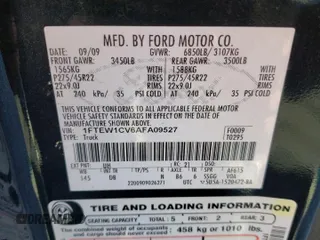 2010 Ford F-150 with VIN 1FTEW1CV6AFA09527, listed as a Copart auction lot 41410035 with 191,889 mi miles and Salvage title. Bid and sale history available at DreamBid. Image 12.