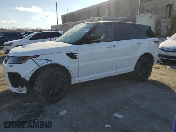 2020 Land Rover Range Rover Sport SVR with VIN SALWZ2RE8LA744530, listed as a Copart auction lot 41505315 with 33,128 mi miles and Salvage Title. Bid and sale history available at carsss.com. Image 1.