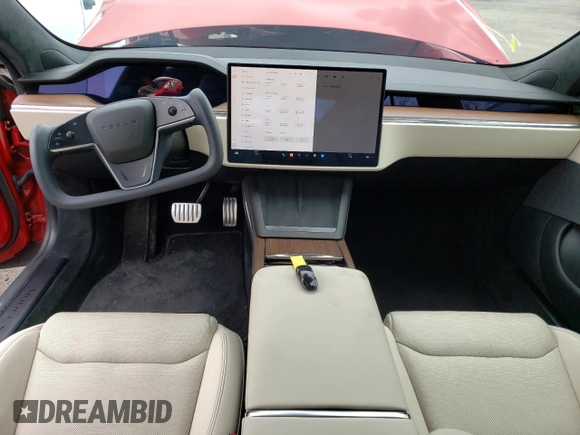 2022 Tesla Model S with VIN 5YJSA1E5XNF469508, listed as a Copart auction lot 48967223 with 6,546 mi miles and Salvage Title. Bid and sale history available at DreamBid. Image 8.