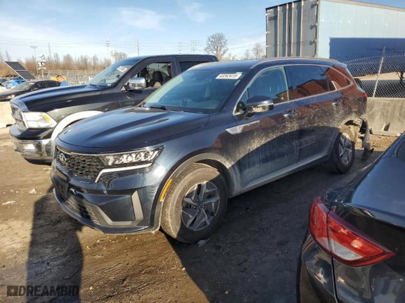 2021 Kia Sorento Hybrid S with VIN KNDRG4LG4M5055112, listed as a Copart auction lot 43263415 with 91,738 mi miles and Salvage Title. Bid and sale history available at carsss.com. Image 1.