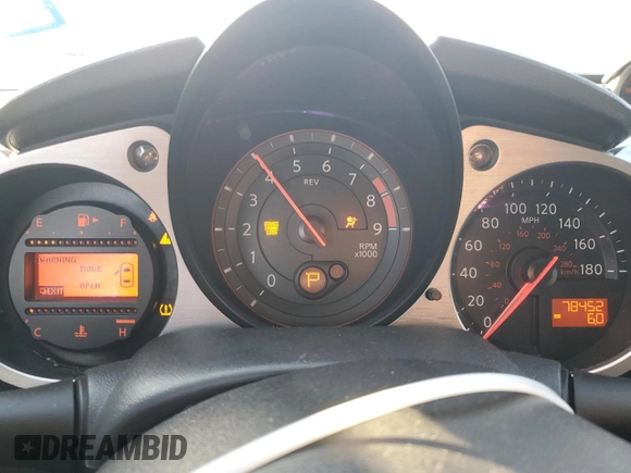 2013 Nissan 370Z with VIN JN1AZ4EH1DM381956, listed as a Copart auction lot 82839924 with 78,452 mi miles and Salvage Title. Bid and sale history available at carsss.com. Image 9.