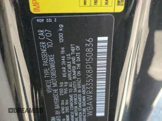 2008 BMW 3 Series 328i with VIN WBAWR335X8P150836, listed as a Copart auction lot 64702195 with 99,445 mi miles and Salvage title. Bid and sale history available at DreamBid. Image 12.