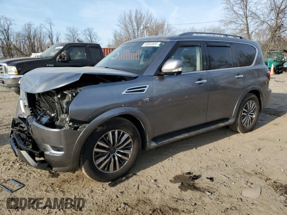 2021 Nissan Armada SL with VIN JN8AY2BB8M9793254, listed as a Copart auction lot 48853805 with 85,755 mi miles and Salvage Title. Bid and sale history available at carsss.com. Image 1.