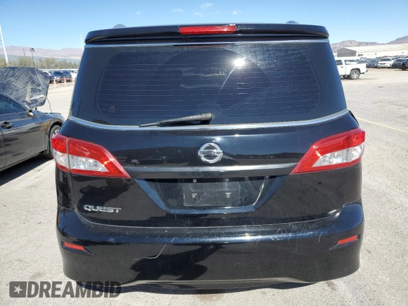 2014 Nissan Quest S with VIN JN8AE2KP1E9101597, listed as a Copart auction lot 46313225 with 104,410 mi miles and Salvage Title. Bid and sale history available at carsss.com. Image 6.