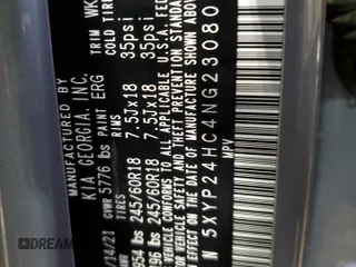 2022 Kia Telluride LX with VIN 5XYP24HC4NG230804, listed as a Copart auction lot 55994425 with 97,397 mi miles and Salvage title. Bid and sale history available at DreamBid. Image 13.