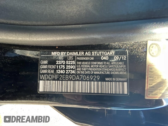 2013 Mercedes-Benz E-Class E 350 Luxury BlueTEC with VIN WDDHF2EB9DA706929, listed as a Copart auction lot 50948765 with 143,639 mi miles and Clean Title. Bid and sale history available at carsss.com. Image 10.