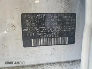 2021 Hyundai Ioniq SE z VIN KMHC75LC3MU255618, wystawiony jako Copart lot #54692935 z przebiegiem 48 494 mil mil oraz Szkody całkowita. Historia ofert i sprzedaży dostępna na DreamBid. Obrazek 12.