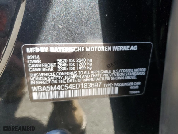2014 BMW 5 Series Gran Turismo 535i xDrive with VIN WBA5M4C54ED183697, listed as a Copart auction lot 78461284 with 100,589 mi miles and Salvage Title. Bid and sale history available at carsss.com. Image 12.
