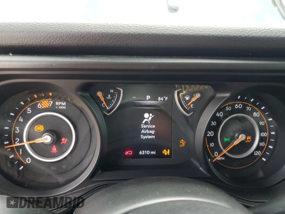 2024 Jeep Wrangler Sport S with VIN 1C4PJXDNXRW349946, listed as a Copart auction lot 56701185 with 6,310 mi miles and Salvage Title. Bid and sale history available at DreamBid. Image 9.