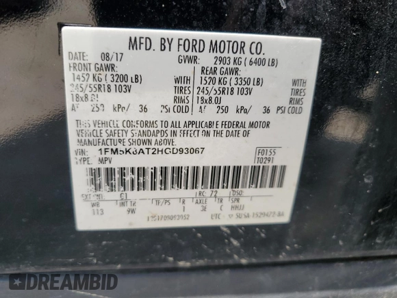 2017 Ford Police Interceptor Utility с VIN 1FM5K8AT2HGD93067, выставлен на аукционе Copart как лот 58985415 с пробегом 176 979 миль миль и Списание • Salvage title. История ставок и продаж доступна на DreamBid. Изображение 14.