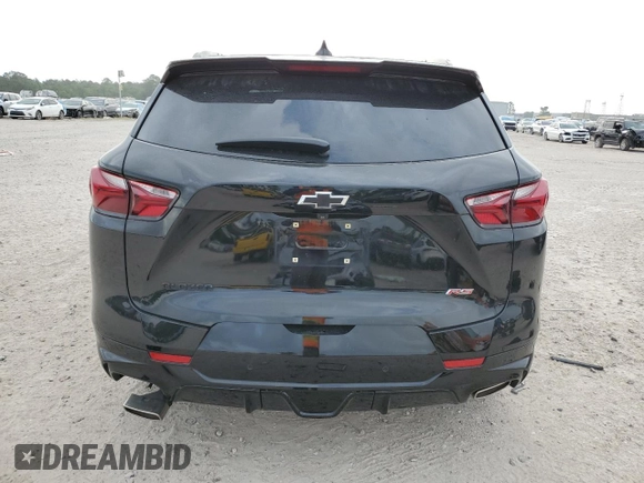 2022 Chevrolet Blazer RS with VIN 3GNKBERS0NS112129, listed as a Copart auction lot 55105345 with 27,600 mi miles and Salvage title. Bid and sale history available at DreamBid. Image 6.