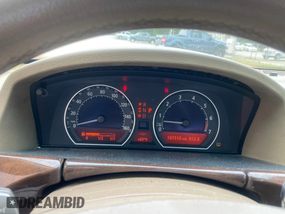 2007 BMW 7 Series 750Li with VIN WBAHN83547DT65694, listed as a Copart auction lot 56299075 with 167,510 mi miles and Clean Title. Bid and sale history available at DreamBid. Image 8.
