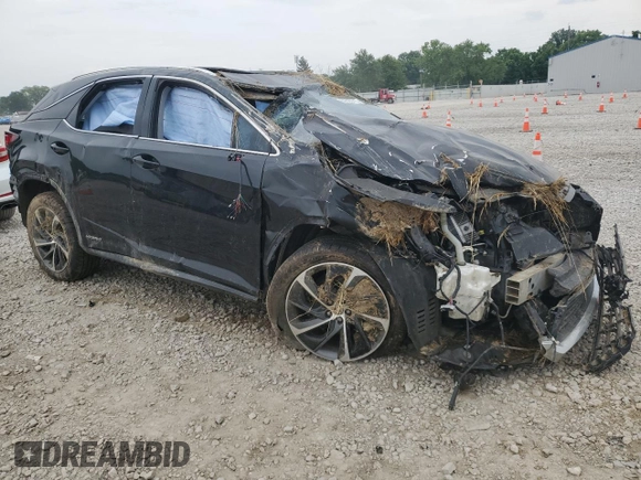 2018 Lexus RX 450h z VIN 2T2BGMCA6JC022555, wystawiony jako Copart lot #59520715 z przebiegiem Nie podano mil oraz Szkoda całkowita • Salvage title. Historia ofert i sprzedaży dostępna na DreamBid. Obrazek 4.