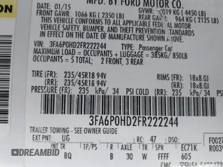 2015 Ford Fusion SE with VIN 3FA6P0HD2FR222244, listed as a IAAI auction lot 41932249 with 113,685 mi miles. Bid and sale history available at carsss.com. Image 9.