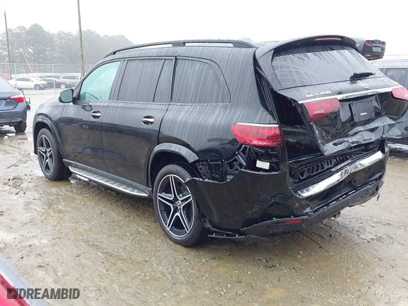 2024 Mercedes-Benz GLS with VIN 4JGFF5KEXRB085487, listed as a IAAI auction lot 40887211 with 26,042 mi miles. Bid and sale history available at carsss.com. Image 3.