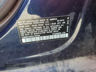 2013 Volkswagen Passat SE with VIN 1VWBH7A30DC150758, listed as a Copart auction lot 82822024 with Not provided miles and Salvage title. Bid and sale history available at DreamBid. Image 14.