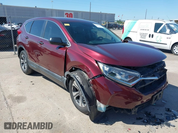 2019 Honda CR-V LX with VIN 2HKRW5H38KH409192, listed as a IAAI auction lot 41963242 with 38,114 mi miles. Bid and sale history available at carsss.com. Image 1.
