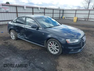2014 Audi A4 Premium Plus with VIN WAUFFAFL4EN002292, listed as a IAAI auction lot 41852570 with 108,639 mi miles. Bid and sale history available at carsss.com. Image 1.