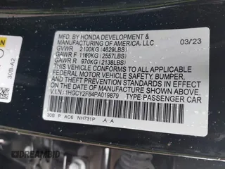 2023 Honda Accord Touring with VIN 1HGCY2F84PA019879, listed as a IAAI auction lot 41653979 with 25,125 mi miles and . Bid and sale history available at DreamBid. Image 9.