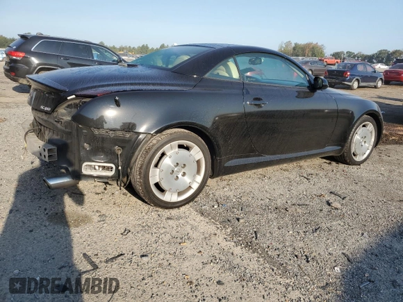 2002 Lexus SC 430 with VIN JTHFN48Y820022407, listed as a Copart auction lot 74778764 with 208,754 mi miles and Salvage Title. Bid and sale history available at DreamBid. Image 3.
