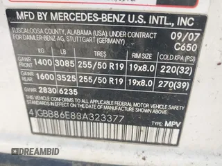 2008 Mercedes-Benz M 350 with VIN 4JGBB86E88A323377, listed as a IAAI auction lot 42212091 with Not Provided miles and . Bid and sale history available at DreamBid. Image 9.