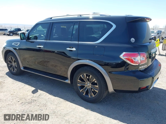2017 Nissan Armada Platinum with VIN JN8AY2NE7H9702910, listed as a IAAI auction lot 42028682 with 134,681 mi miles. Bid and sale history available at carsss.com. Image 3.