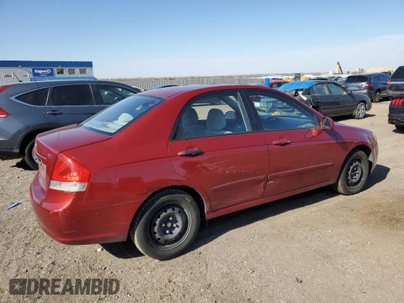 2009 Kia Spectra EX with VIN KNAFE221395656476, listed as a Copart auction lot 77700844 with 90,079 mi miles and Salvage Title. Bid and sale history available at carsss.com. Image 3.