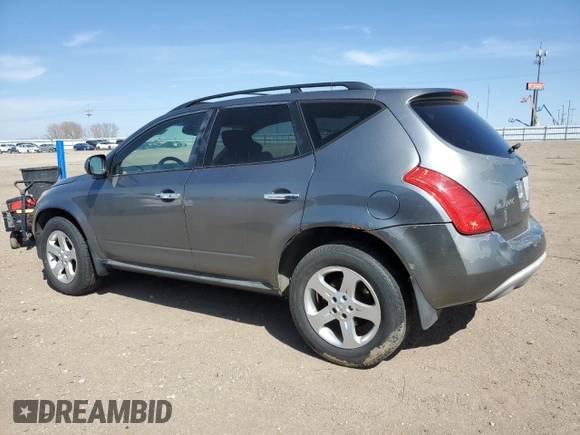 2005 Nissan Murano SL z VIN JN8AZ08W75W439014, wystawiony jako Copart lot #50821545 z przebiegiem 184 992 mil mil oraz Szkoda całkowita • Salvage title. Historia ofert i sprzedaży dostępna na DreamBid. Obrazek 2.