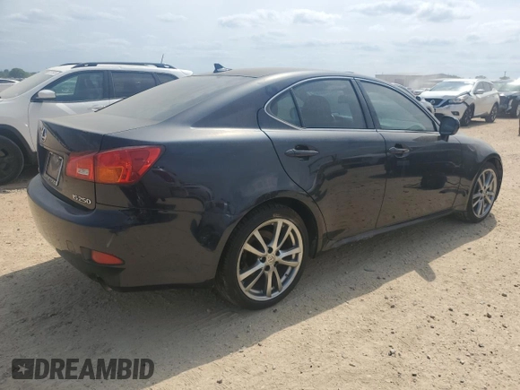 2008 Lexus IS with VIN JTHBK262885082029, listed as a Copart auction lot 53275535 with 237,252 mi miles and Salvage Title. Bid and sale history available at carsss.com. Image 3.