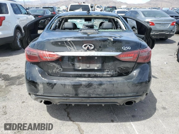 2021 Infiniti Q50 Pure with VIN JN1EV7APXMM704526, listed as a Copart auction lot 53291505 with 49,078 mi miles and Salvage title. Bid and sale history available at DreamBid. Image 6.