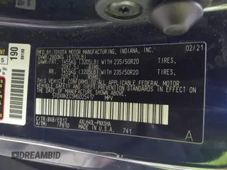 2021 Toyota Sienna XSE with VIN 5TDXRKEC5MS025417, listed as a IAAI auction lot 41420892 with 56,055 mi miles and . Bid and sale history available at DreamBid. Image 9.