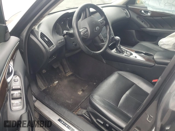 2014 Infiniti Q50 Hybrid Premium with VIN JN1AV7APXEM692295, listed as a Copart auction lot 54415395 with Not provided miles and Salvage title. Bid and sale history available at DreamBid. Image 8.