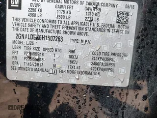 2017 Chevrolet Equinox Premier with VIN 2GNALDEK6H1507263, listed as a IAAI auction lot 42012392 with 100,658 mi miles. Bid and sale history available at carsss.com. Image 9.
