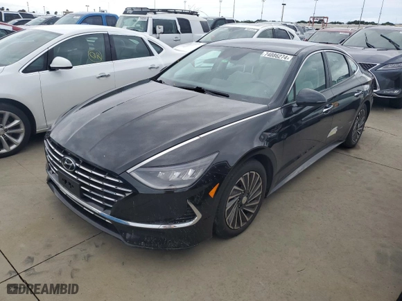 2022 Hyundai Sonata Hybrid SEL with VIN KMHL34JJ2NA048017, listed as a Copart auction lot 74086274 with 0 mi miles and Non Repairable. Bid and sale history available at carsss.com. Image 1.