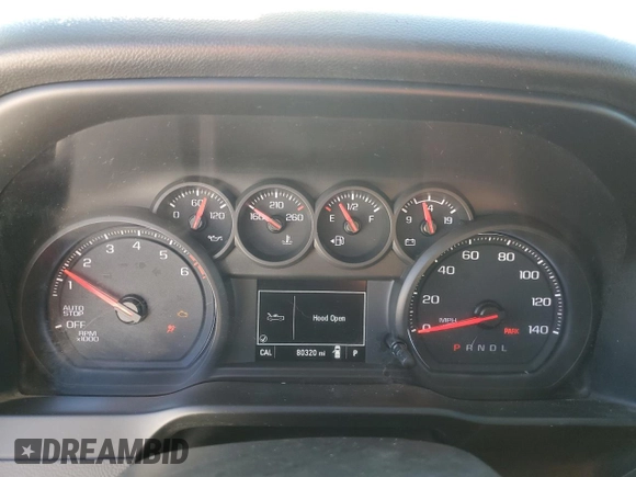 2020 Chevrolet Silverado 1500 Custom with VIN 1GCRWBEK8LZ243650, listed as a Copart auction lot 80707824 with 80,320 mi miles and Salvage Title. Bid and sale history available at carsss.com. Image 9.