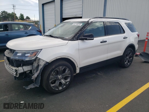 2018 Ford Explorer Sport with VIN 1FM5K8GT4JGB01013, listed as a Copart auction lot 60746615 with 73,583 mi miles and Salvage title. Bid and sale history available at DreamBid. Image 1.