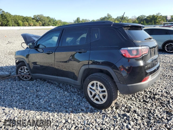 2018 Jeep Compass Sport z VIN 3C4NJCABXJT106979, wystawiony jako Copart lot #62165865 z przebiegiem Nie podano mil oraz Szkoda całkowita • Salvage title. Historia ofert i sprzedaży dostępna na DreamBid. Obrazek 2.