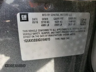 2016 Cadillac CTS Luxury Collection AWD with VIN 1G6AX5SS0G0184915, listed as a Copart auction lot 61536253 with Not Provided miles and Salvage Title. Bid and sale history available at DreamBid. Image 13.