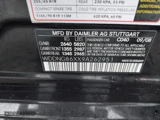 2009 Mercedes-Benz S-Class 5.5L V8 with VIN WDDNG86XX9A262951, listed as a IAAI auction lot 41457411 with 78,770 mi miles. Bid and sale history available at carsss.com. Image 9.