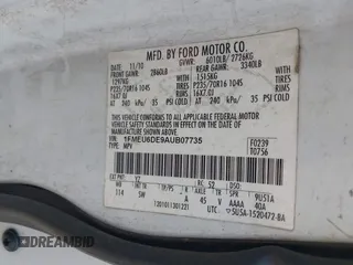 2010 Ford Explorer XLT with VIN 1FMEU6DE9AUB07735, listed as a IAAI auction lot 42107448 with 143,405 mi miles. Bid and sale history available at carsss.com. Image 9.