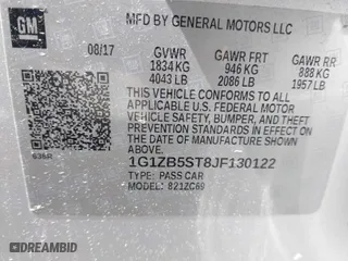 2018 Chevrolet Malibu LS with VIN 1G1ZB5ST8JF130122, listed as a IAAI auction lot 39045835 with 41,720 mi miles. Bid and sale history available at carsss.com. Image 9.