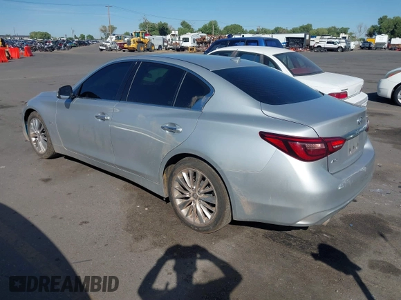 2020 Infiniti Q50 Premium with VIN JN1EV7AR6LM252414, listed as a IAAI auction lot 40101180 with 82,173 mi miles and . Bid and sale history available at DreamBid. Image 3.