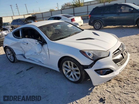 2015 Hyundai Genesis Coupe 3.8L Base with VIN KMHHT6KJXFU129332, listed as a Copart auction lot 80962994 with Not provided miles and Salvage title. Bid and sale history available at DreamBid. Image 4.