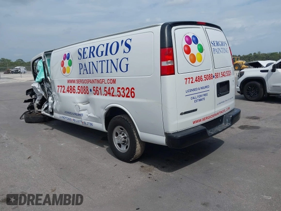 2020 Chevrolet Express Cargo with VIN 1GCWGBFP7L1118907, listed as a IAAI auction lot 41725301 with 83,978 mi miles and . Bid and sale history available at DreamBid. Image 3.
