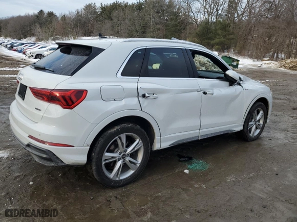 2021 Audi Q3 S line Premium Plus with VIN WA1EECF36M1036120, listed as a Copart auction lot 46097125 with 34,190 mi miles and Salvage Title. Bid and sale history available at carsss.com. Image 3.