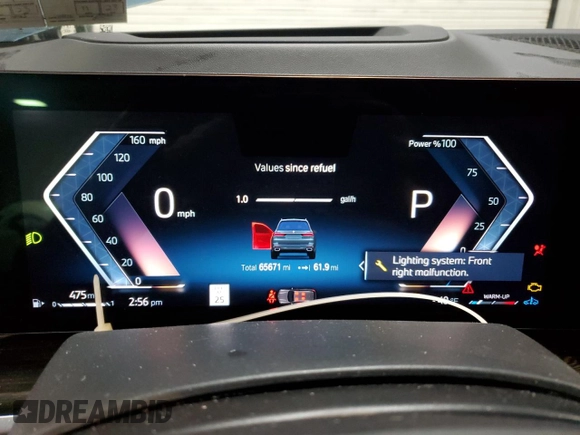 2023 BMW X7 xDrive40i with VIN 5UX23EM04P9P66602, listed as a Copart auction lot 51428015 with 65,671 mi miles and Salvage Title. Bid and sale history available at carsss.com. Image 9.