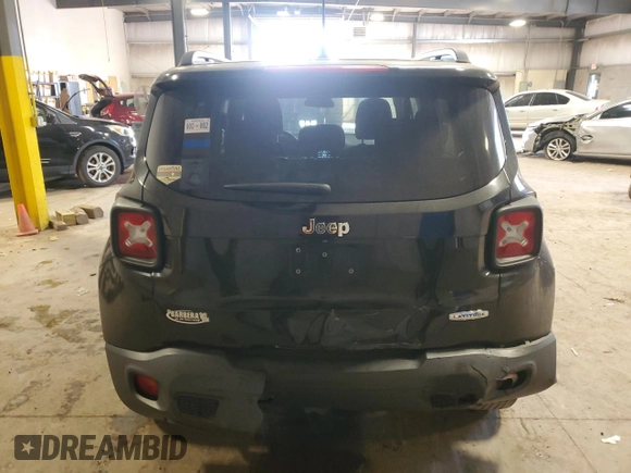 2017 Jeep Renegade Latitude with VIN ZACCJABB8HPG23144, listed as a Copart auction lot 54683905 with 82,950 mi miles and Salvage Title. Bid and sale history available at carsss.com. Image 6.